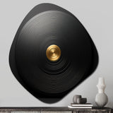 Black and Gold Vinyl Serenade II - Asymmetric Metal Wall Art