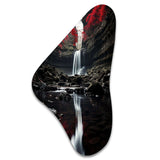 Grey and Red Waterfall Of Eternity II - Asymmetric Metal Wall Art