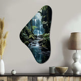 Waterfall Hidden Oasis I - Asymmetric Metal Wall Art