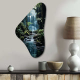 Waterfall Hidden Oasis I - Asymmetric Metal Wall Art