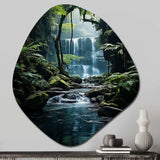 Waterfall Hidden Oasis I - Asymmetric Metal Wall Art