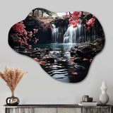 Peach Tree Waterfall Natures Elegance II - Asymmetric Metal Wall Art