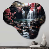 Peach Tree Waterfall Natures Elegance II - Asymmetric Metal Wall Art