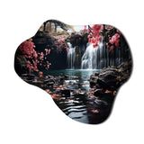 Peach Tree Waterfall Natures Elegance II - Asymmetric Metal Wall Art