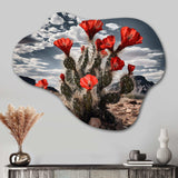 Western Desert Cactus Serenade - Asymmetric Metal Wall Art