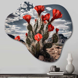 Western Desert Cactus Serenade - Asymmetric Metal Wall Art