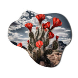 Western Desert Cactus Serenade - Asymmetric Metal Wall Art