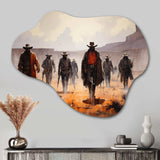 Western Frontier Vigilantes Cowboys I - Asymmetric Metal Wall Art