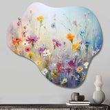 Wildflowers Blossoming Dreams - Asymmetric Metal Wall Art