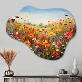 Colorful Wildflowers Meadow Blooms I - Asymmetric Metal Wall Art