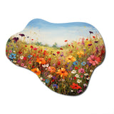 Colorful Wildflowers Meadow Blooms I - Asymmetric Metal Wall Art