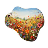 Colorful Wildflowers Meadow Blooms I - Asymmetric Metal Wall Art