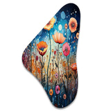 Wildflowers Whimsical Blooms Pointillism II - Asymmetric Metal Wall Art