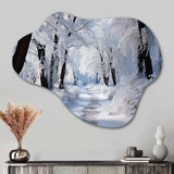 Winter Frosty Forest II - Asymmetric Metal Wall Art