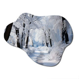 Winter Frosty Forest II - Asymmetric Metal Wall Art