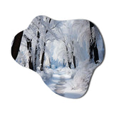 Winter Frosty Forest II - Asymmetric Metal Wall Art