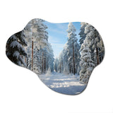 Winter Snowy Evergreen III - Asymmetric Metal Wall Art