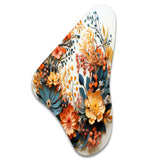 Beige and Orange Floral Wreath III - Asymmetric Metal Wall Art