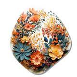 Beige and Orange Floral Wreath III - Asymmetric Metal Wall Art