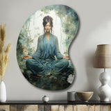 Teal Yoga Inner Serenity - Asymmetric Metal Wall Art