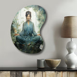 Teal Yoga Inner Serenity - Asymmetric Metal Wall Art