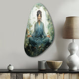 Teal Yoga Inner Serenity - Asymmetric Metal Wall Art