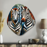 Black and White Zebra Patterns Dynamic I - Asymmetric Metal Wall Art