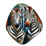 Black and White Zebra Patterns Dynamic I - Asymmetric Metal Wall Art