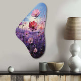 Zinnias Violet Serenade II - Asymmetric Metal Wall Art