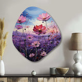 Zinnias Violet Serenade II - Asymmetric Metal Wall Art