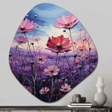 Zinnias Violet Serenade II - Asymmetric Metal Wall Art