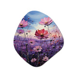 Zinnias Violet Serenade II - Asymmetric Metal Wall Art