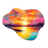 Sunset With Colorful Reflections II - Asymmetric Metal Wall Art