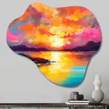 Sunset With Colorful Reflections II - Asymmetric Metal Wall Art