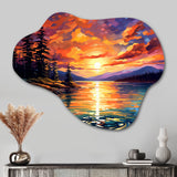 Sunset With Colorful Reflections IV - Asymmetric Metal Wall Art