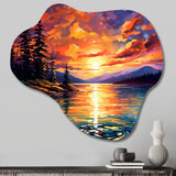 Sunset With Colorful Reflections IV - Asymmetric Metal Wall Art