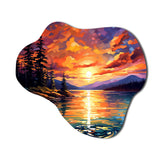 Sunset With Colorful Reflections IV - Asymmetric Metal Wall Art