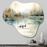 Ducks in Pond I - Asymmetric Metal Wall Art