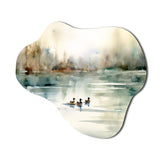 Ducks in Pond I - Asymmetric Metal Wall Art