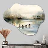 Ducks in Pond II - Asymmetric Metal Wall Art