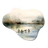 Ducks in Pond II - Asymmetric Metal Wall Art