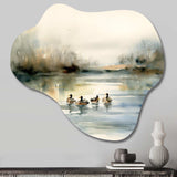 Ducks in Pond II - Asymmetric Metal Wall Art