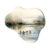 Ducks in Pond II - Asymmetric Metal Wall Art