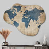 Ancient Map of The World II - Asymmetric Metal Wall Art