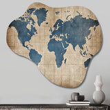 Ancient Map of The World II - Asymmetric Metal Wall Art