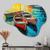 Three Boats In The Harbor I - Asymmetric Metal Wall Art