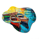 Three Boats In The Harbor I - Asymmetric Metal Wall Art