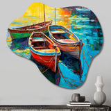 Three Boats In The Harbor I - Asymmetric Metal Wall Art