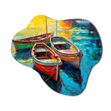 Three Boats In The Harbor I - Asymmetric Metal Wall Art