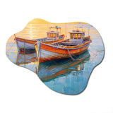 Two Boats In The Harbor III - Asymmetric Metal Wall Art